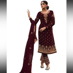 Pakistani Anarkali Salwar Kameez Designer New Suit Party Dress Special, (Maroon)